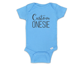 Custom Blue Short Sleeve Onesie